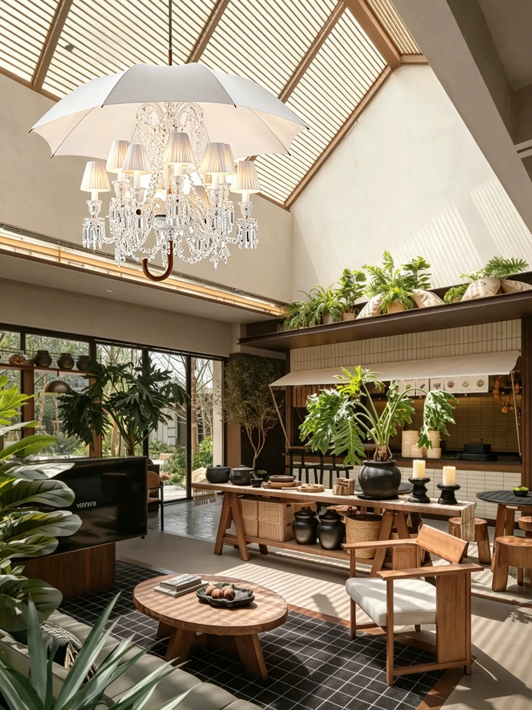 Umbrella Shade Luxury Crystal Chandelier
