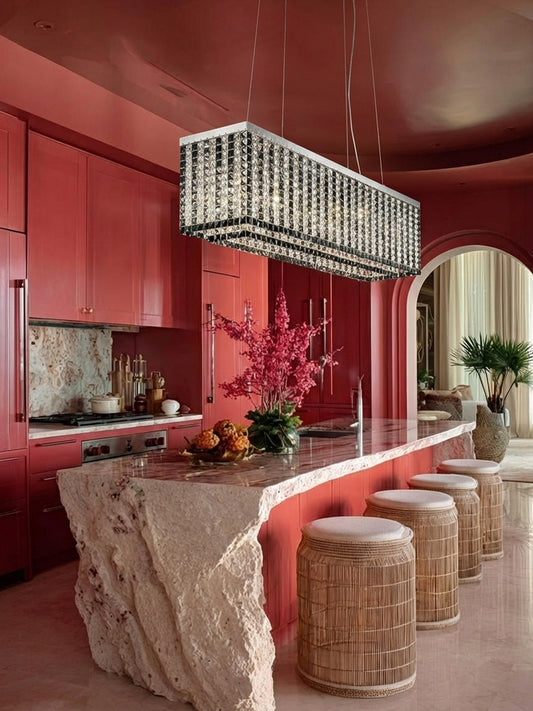 Linear Crystal Kitchen Island Pendant Light