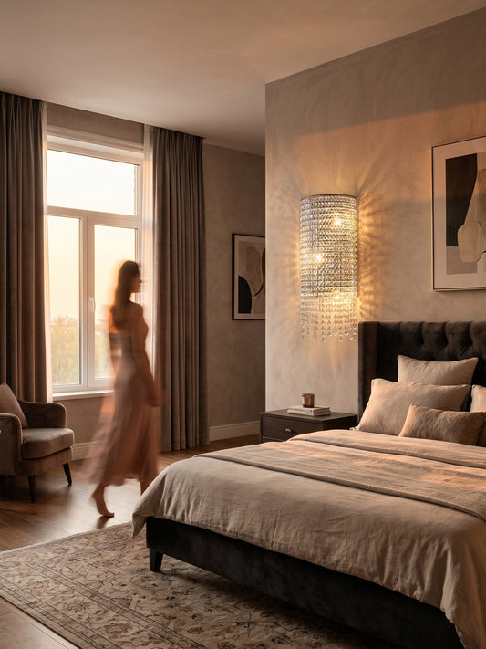 Crystal Cylinder Wall Sconce