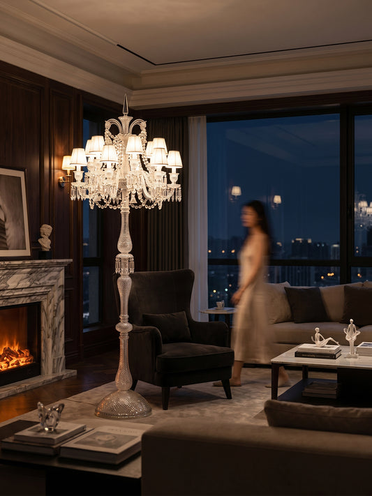 Crystal chandelier floor lamp