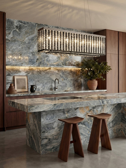 Linear Crystal Kitchen Island Pendant Light