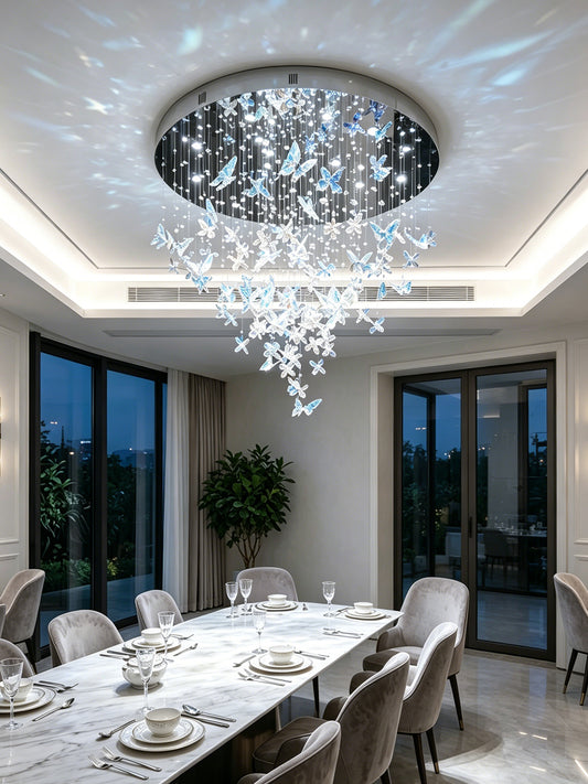 Butterfly Crystal Waterfall Chandelier