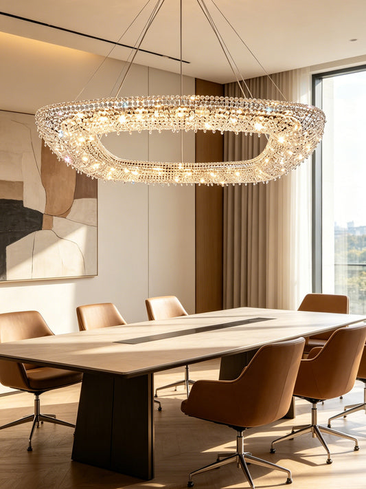 Oval Crystal Ring Chandelier