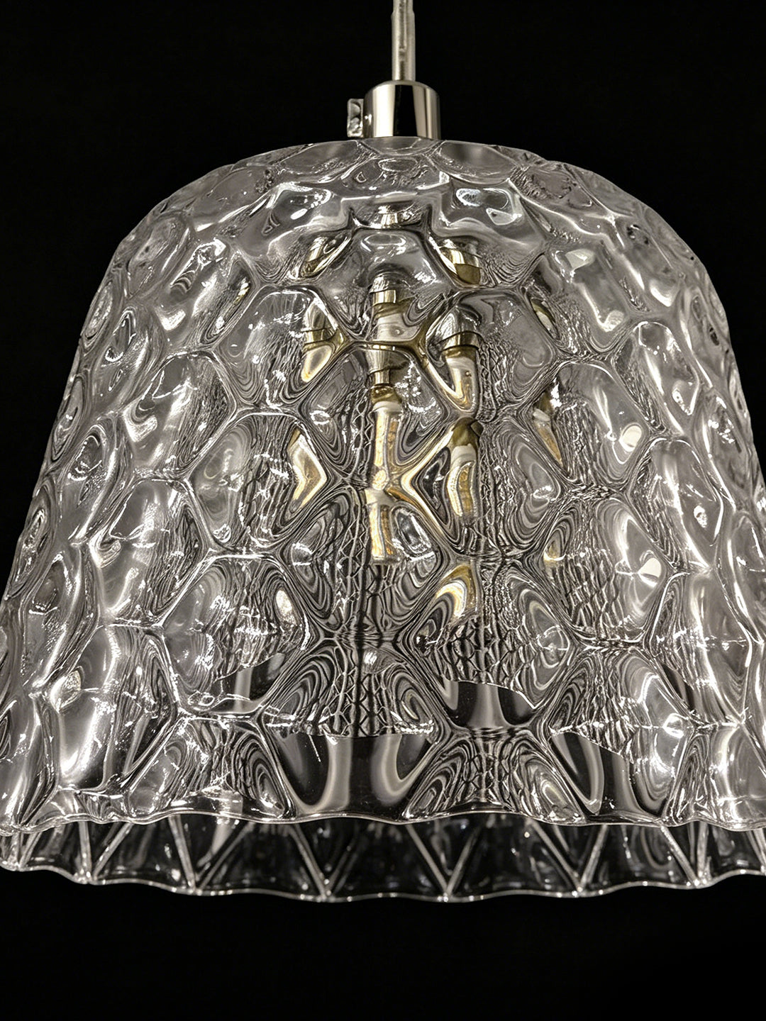 5-Light staggered Diamond Glass Linear Pendant Lamp