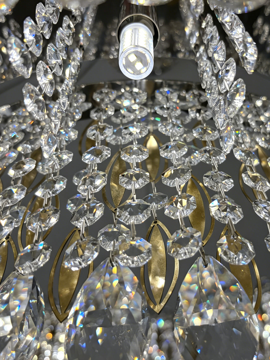 Round Flush Mount Crystal Chandelier