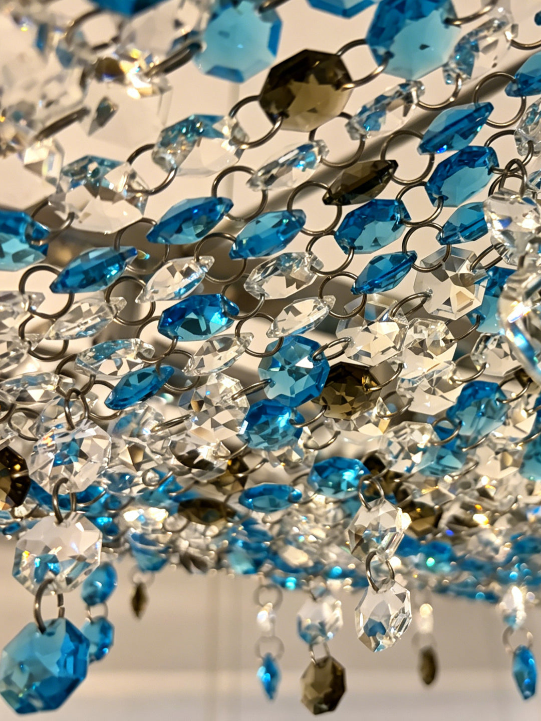Modern Tiered Crystal Linear Chandelier