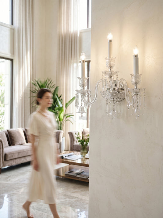 Baccarat-Style Regal Crystal Wall Light