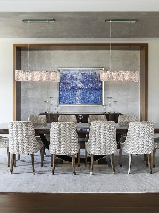 Wave-Shaped Gold Crystal Chandelier