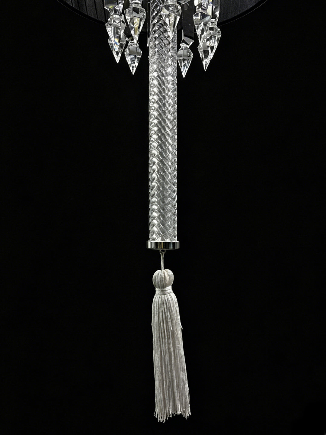 White Pleated Shade Crystal Wall Sconce
