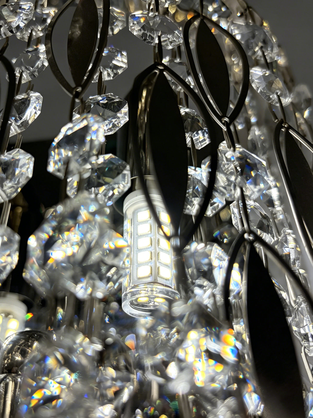 Cylindrical Waterfall Crystal Wall Sconce