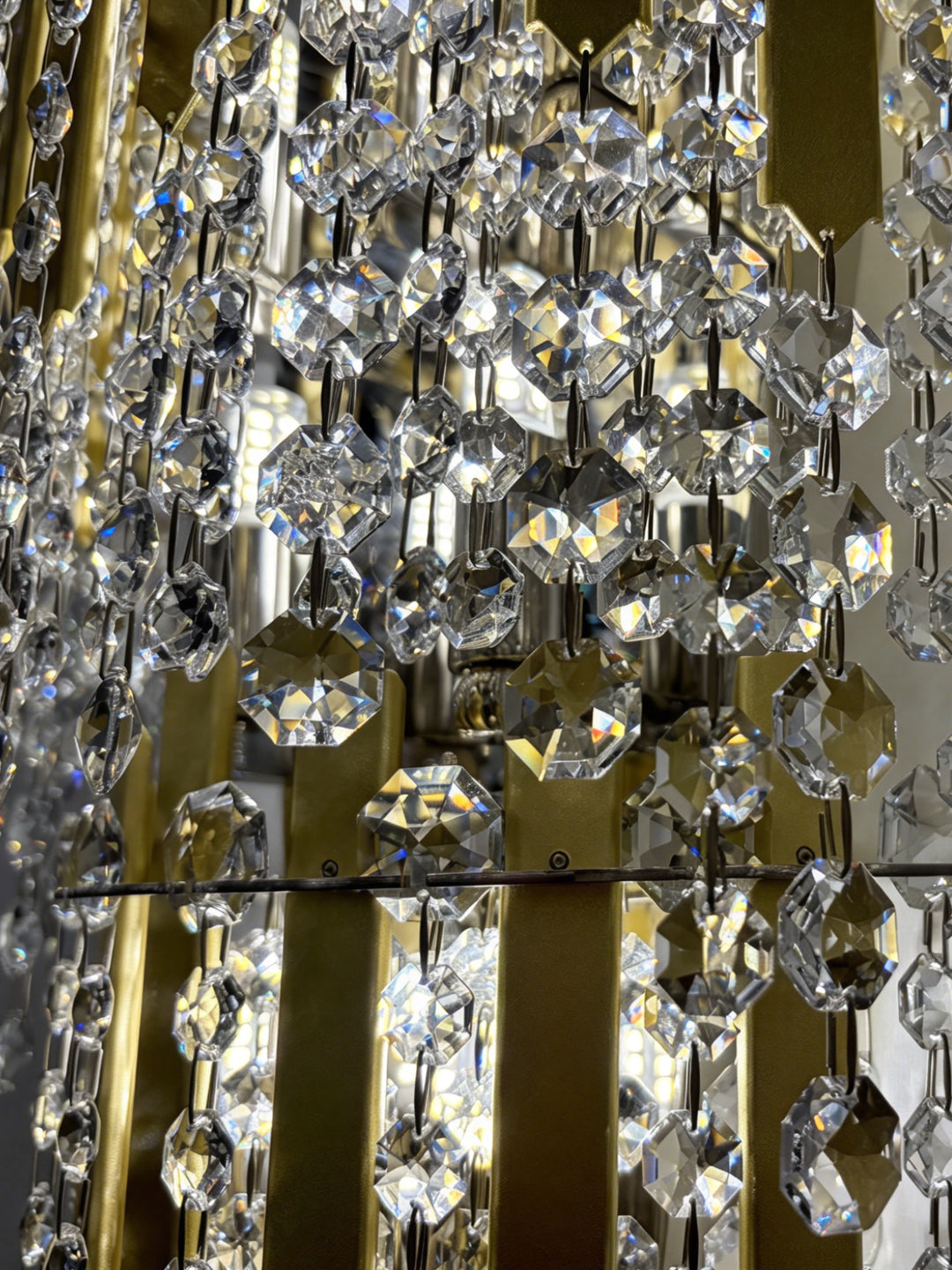 Pashari Double Tier Gold Crystal Wall Sconce