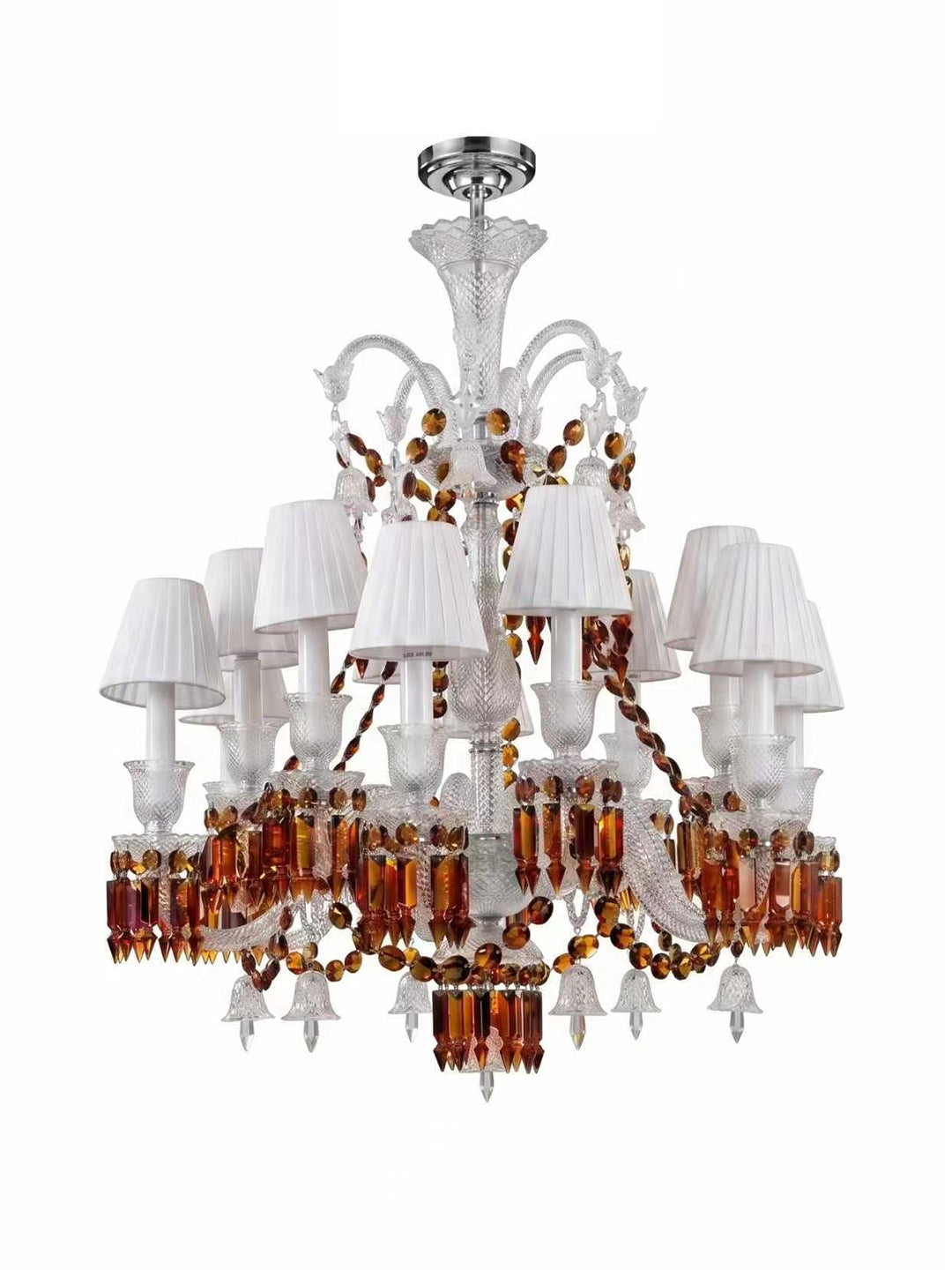 European Vintage Crystal Candelabra Chandelier