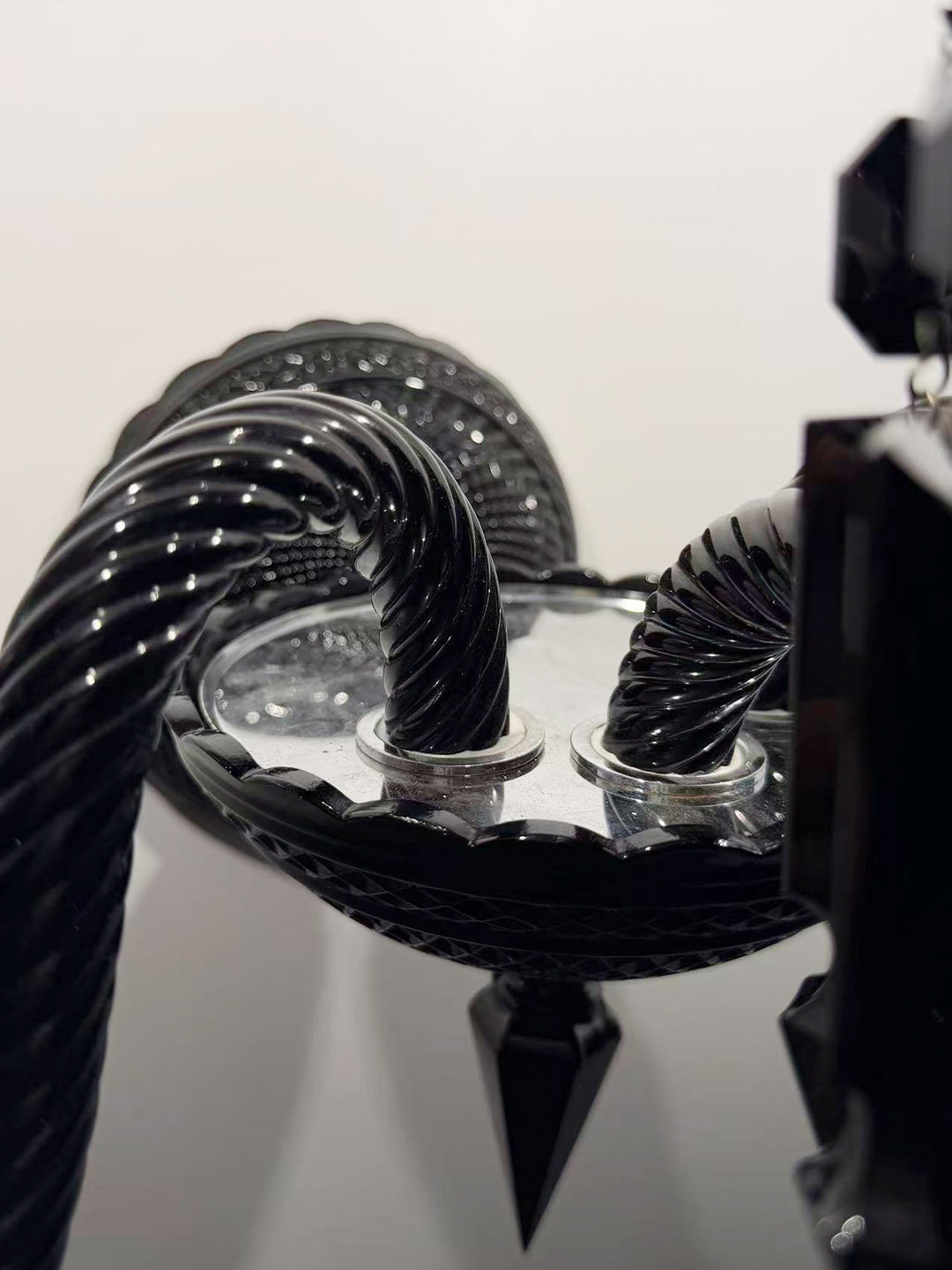 Baccarat-Style Black Crystal Wall Sconce