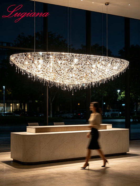 Amber Crystal Linear Chandelier