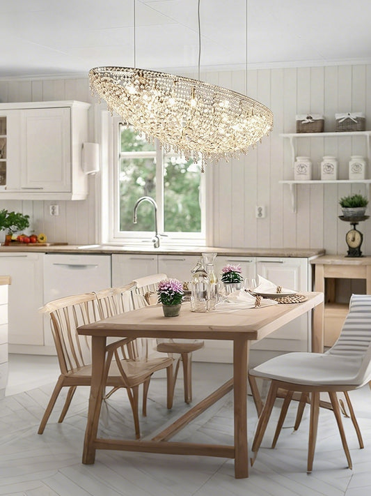 Amber Crystal Linear Chandelier