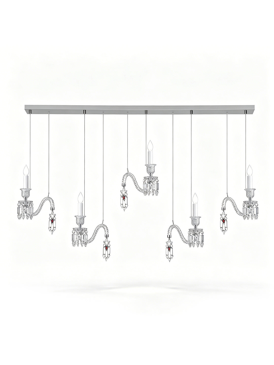 5-Light Linear Crystal Dining Pendant Light
