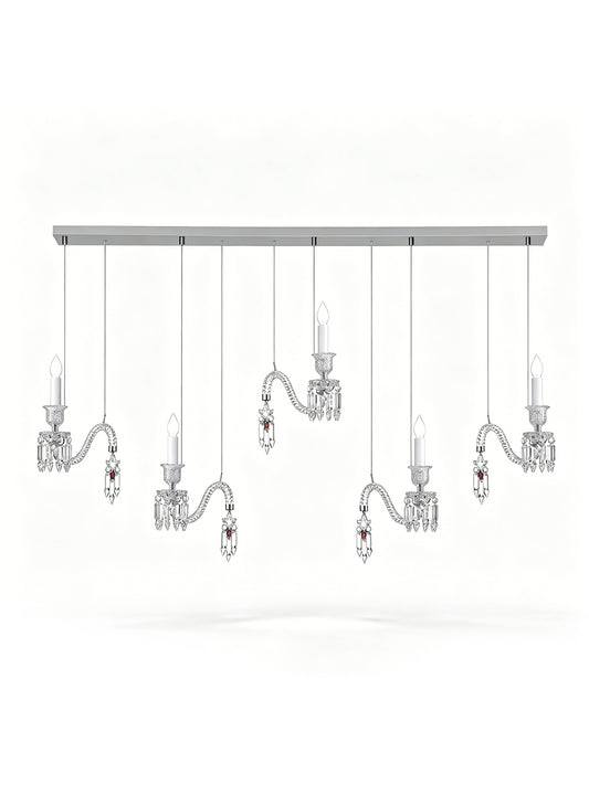 5-Light Linear Crystal Dining Pendant Light