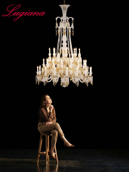 Gold and crystal chandelier