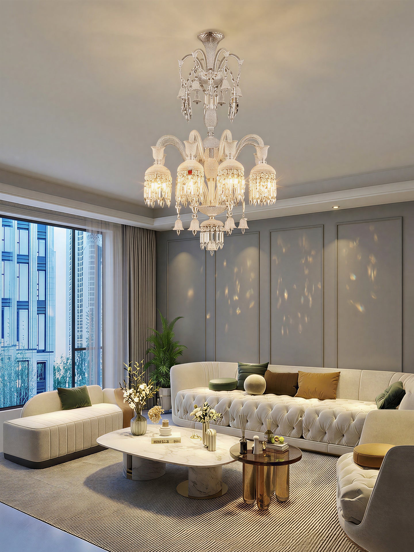 42 lights baccarat crystal chandelier with shades