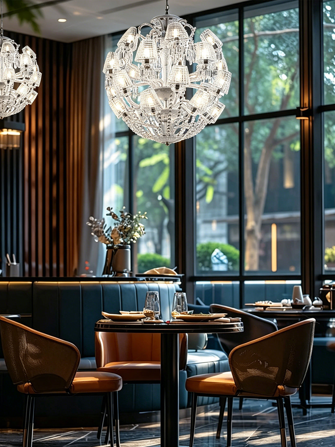 Globe Ball Shape Clear Crystal Chandelier