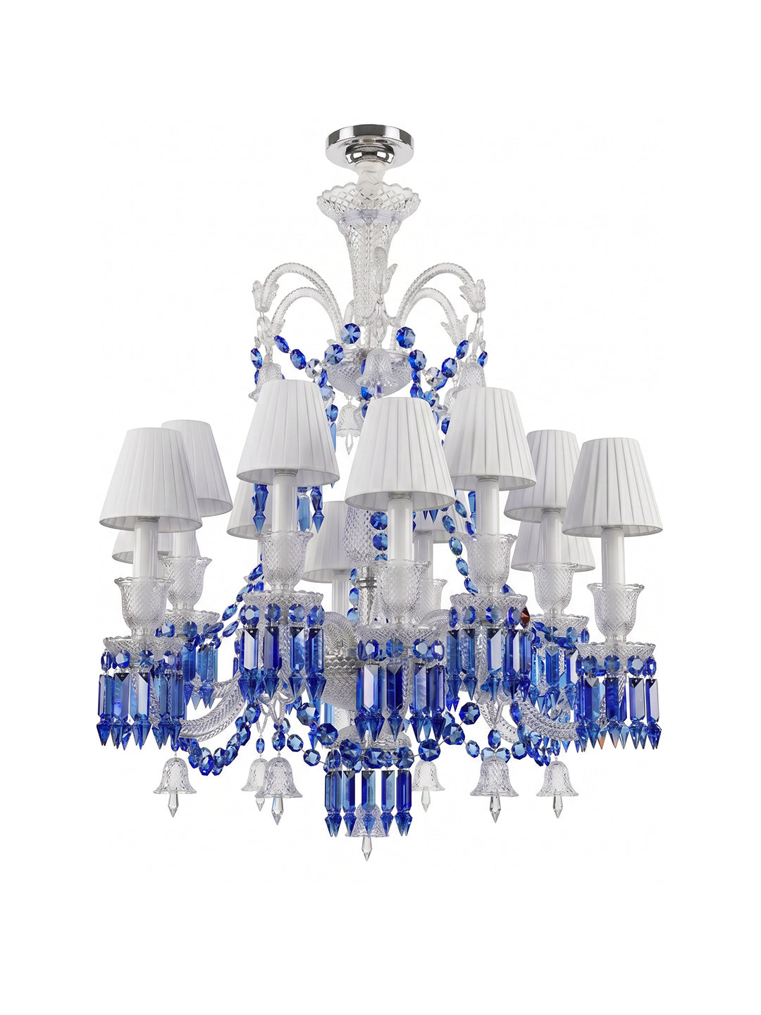 European Vintage Crystal Candelabra Chandelier