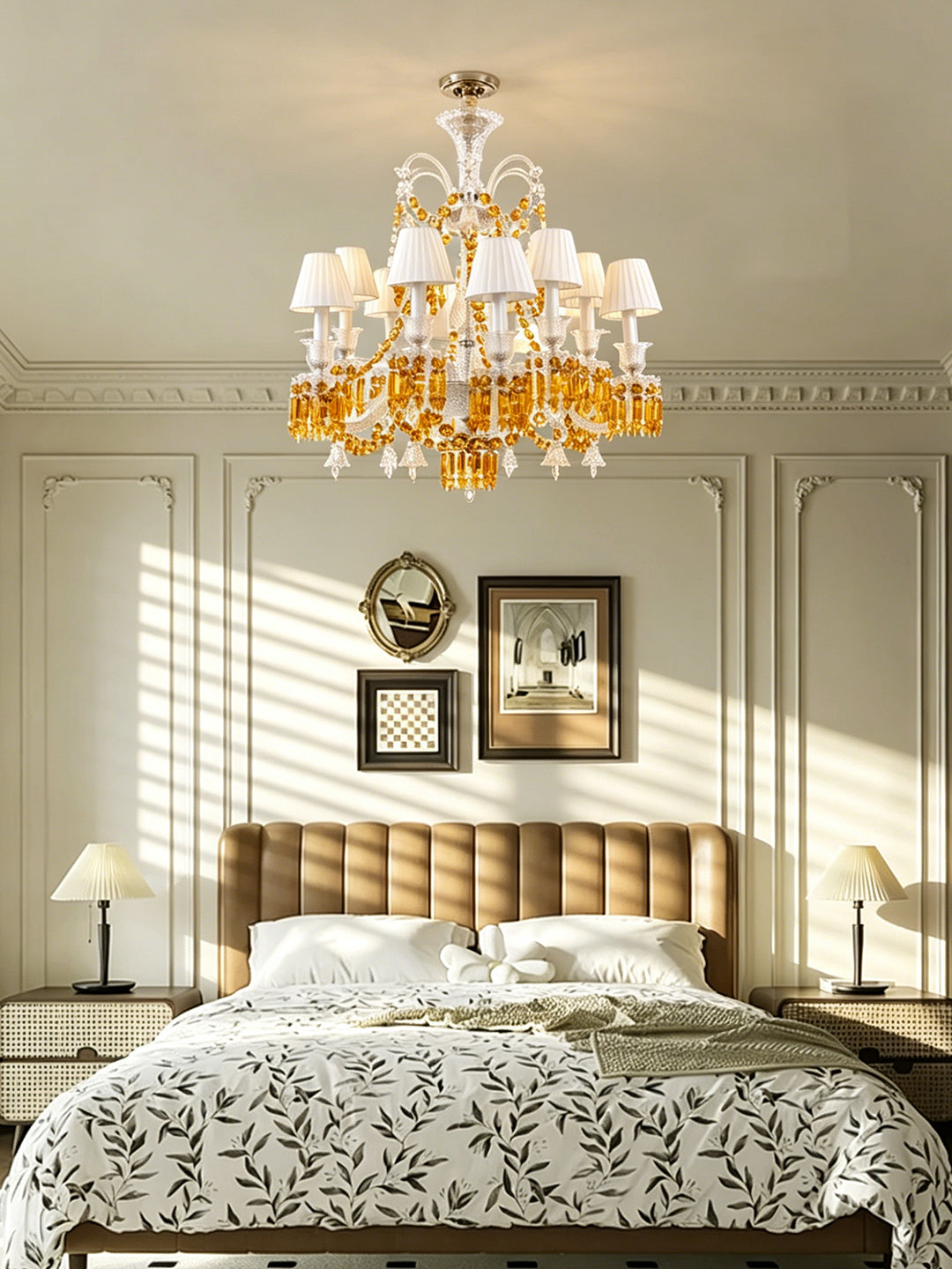European Vintage Crystal Candelabra Chandelier