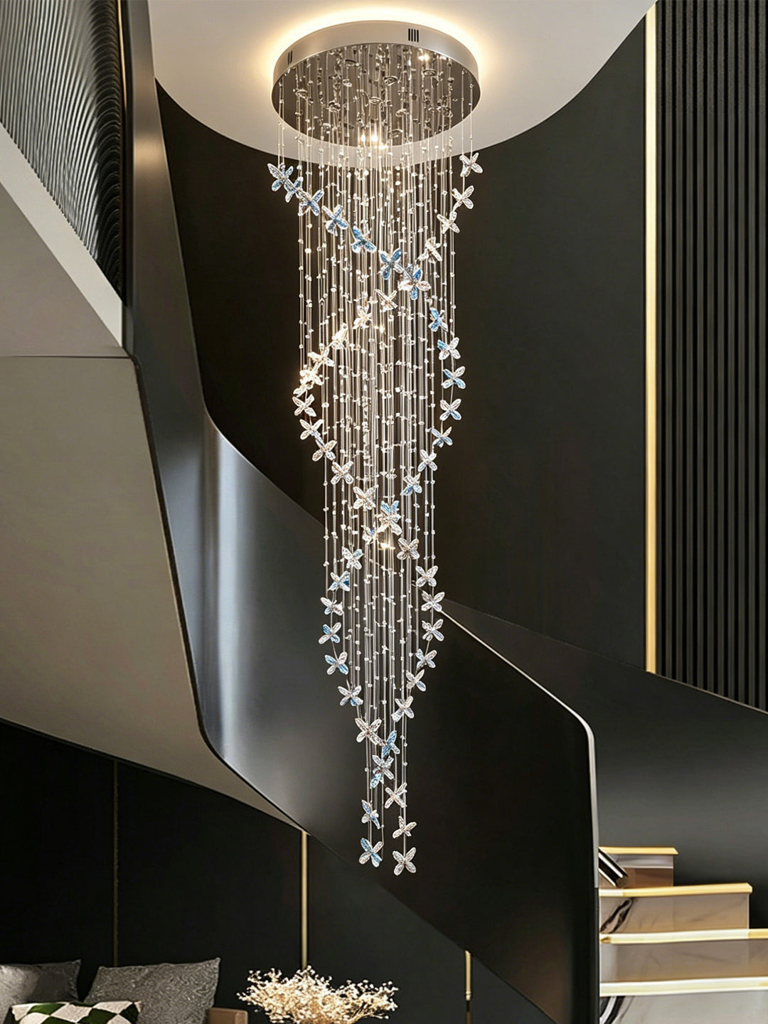 Spiral Crystal Staircase Chandelier