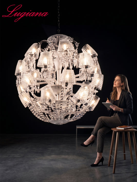Globe Ball Shape Clear Crystal Chandelier