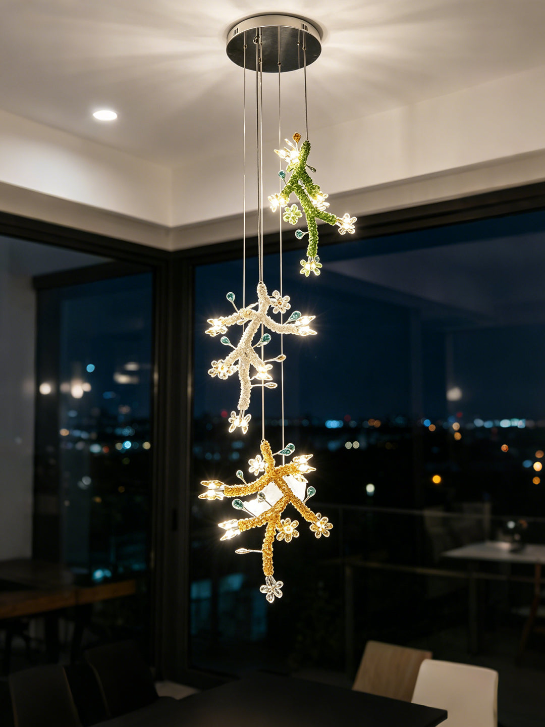 Vertical Tiered Tree Branch Pendant Light