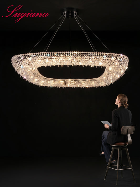 Oval Crystal Ring Chandelier