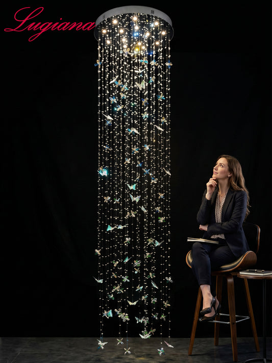 Butterfly Crystal Waterfall Chandelier