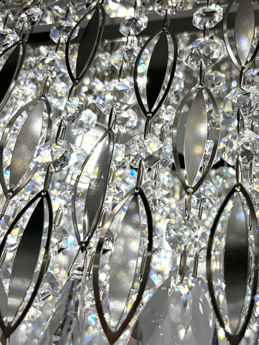 Linear Gold-Tone Crystal Kitchen Island Chandelier