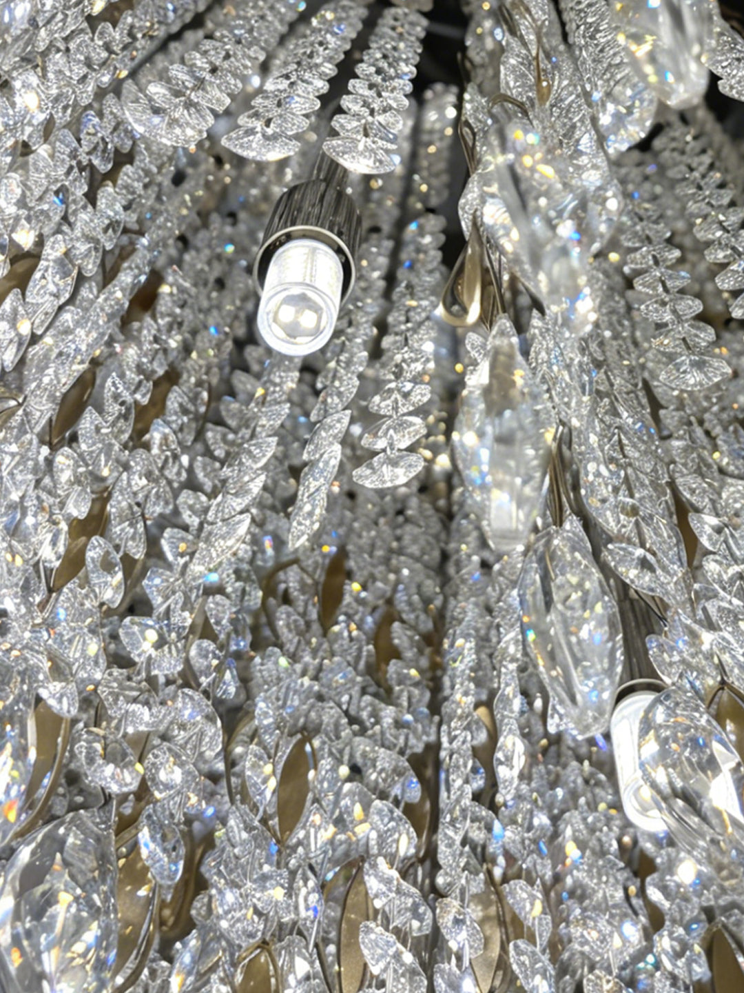 Round Flush Mount Crystal Chandelier