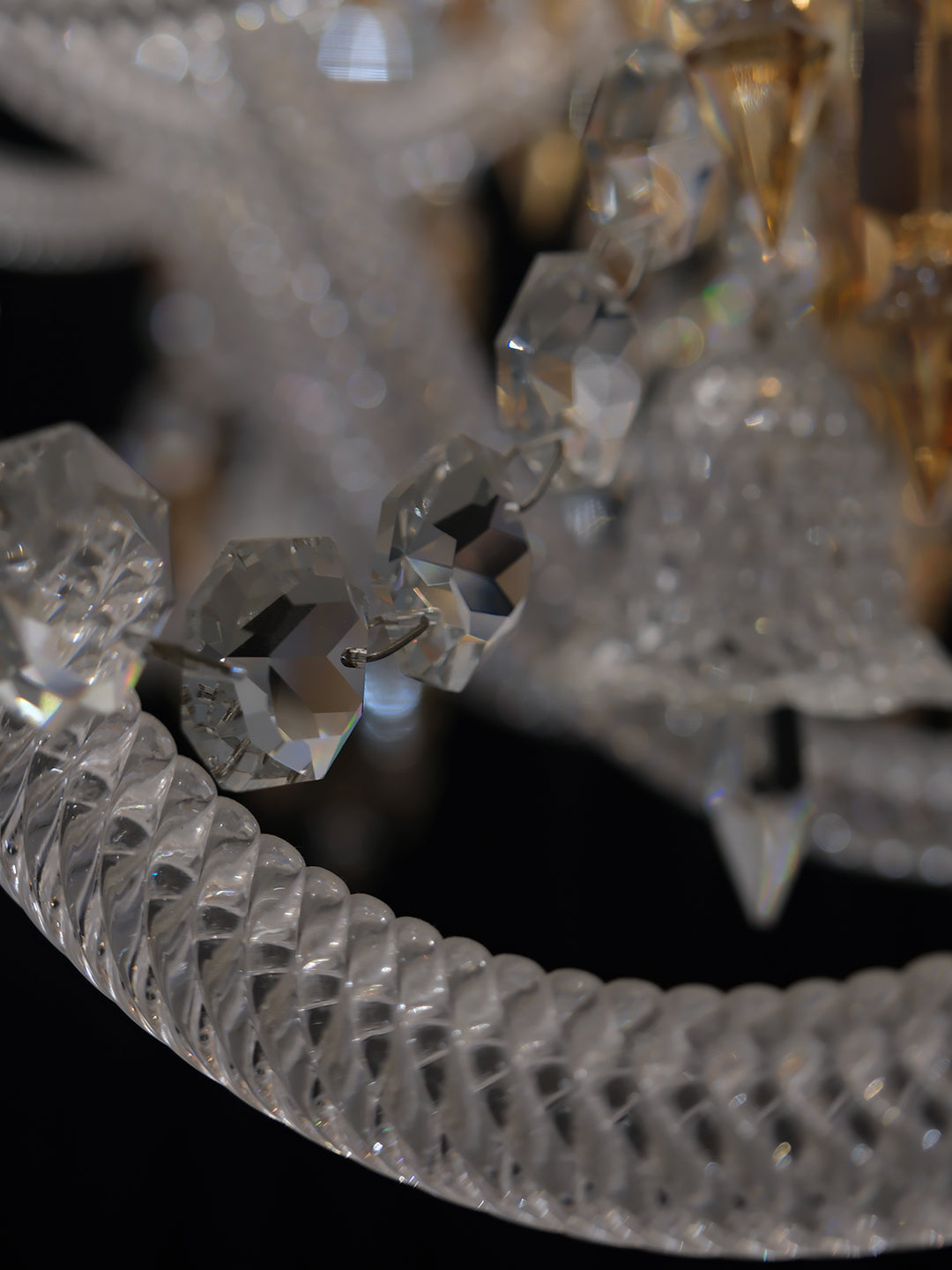 Gold and crystal chandelier
