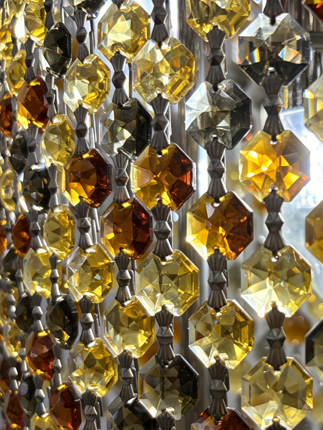 Amber Crystal Cylinder Table Lamp