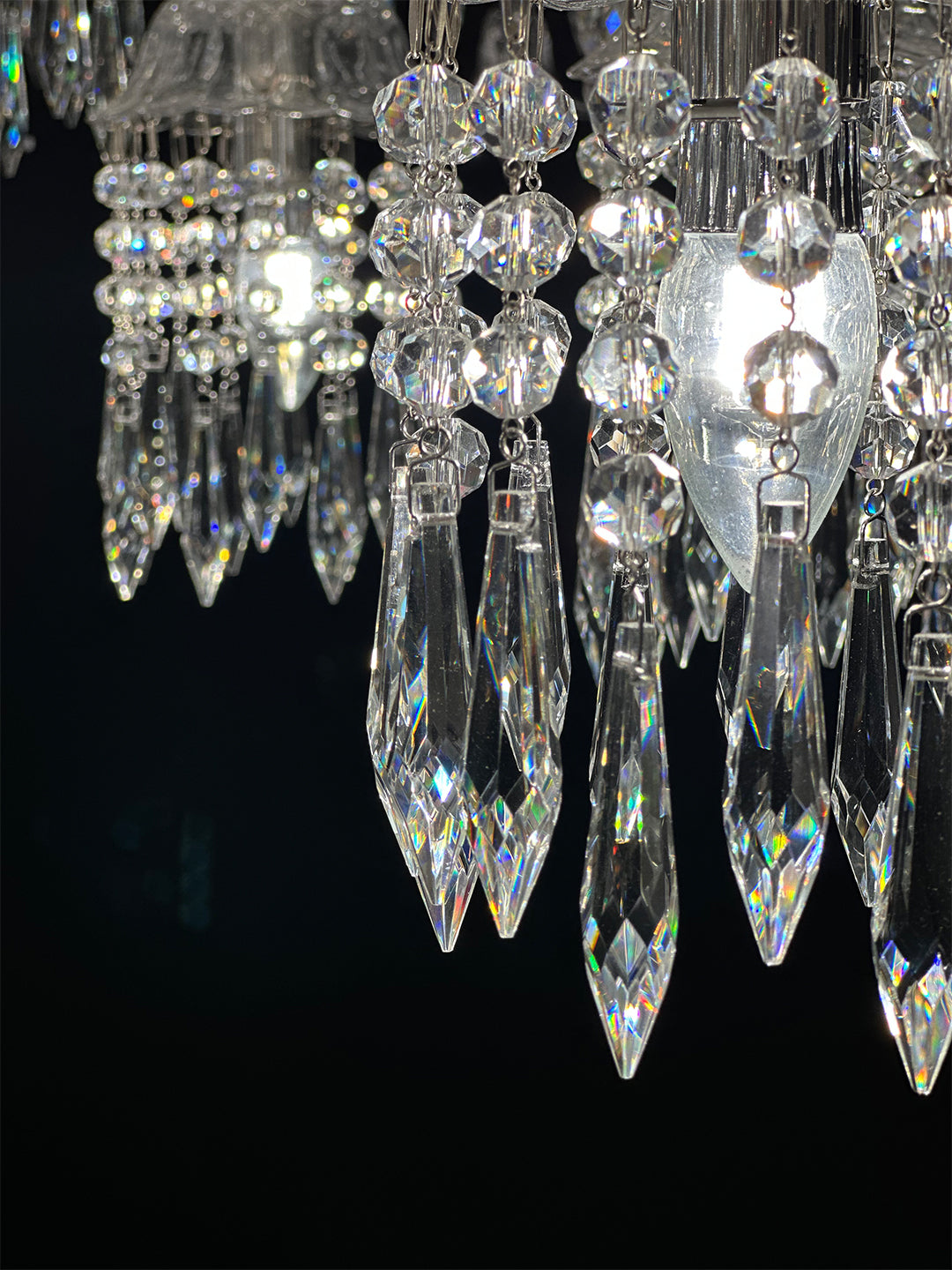 Baccarat-Style Clear Crystal Chandelier