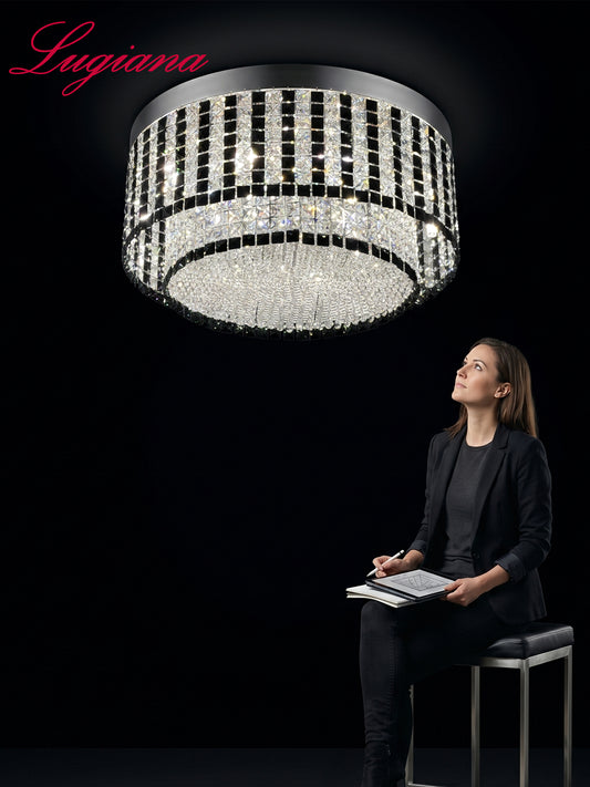 Pashari Round Crystal Flush Mount Ceiling Light