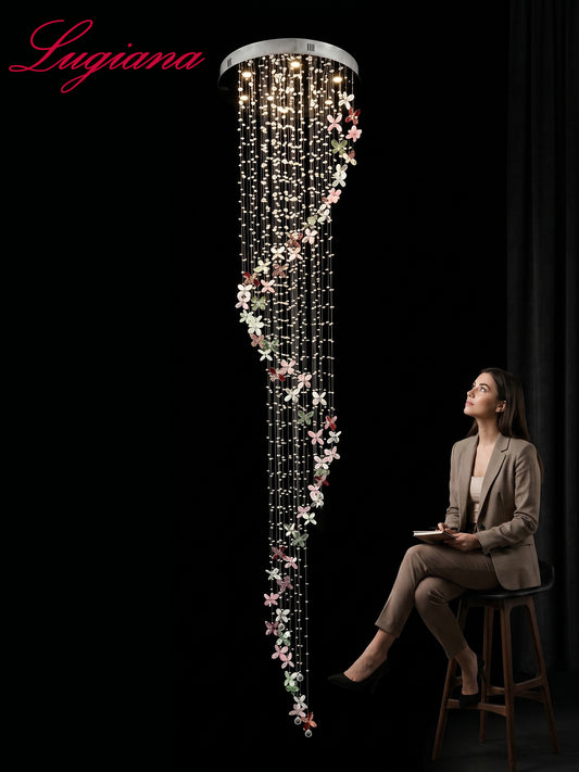 Spiral Crystal Staircase Chandelier
