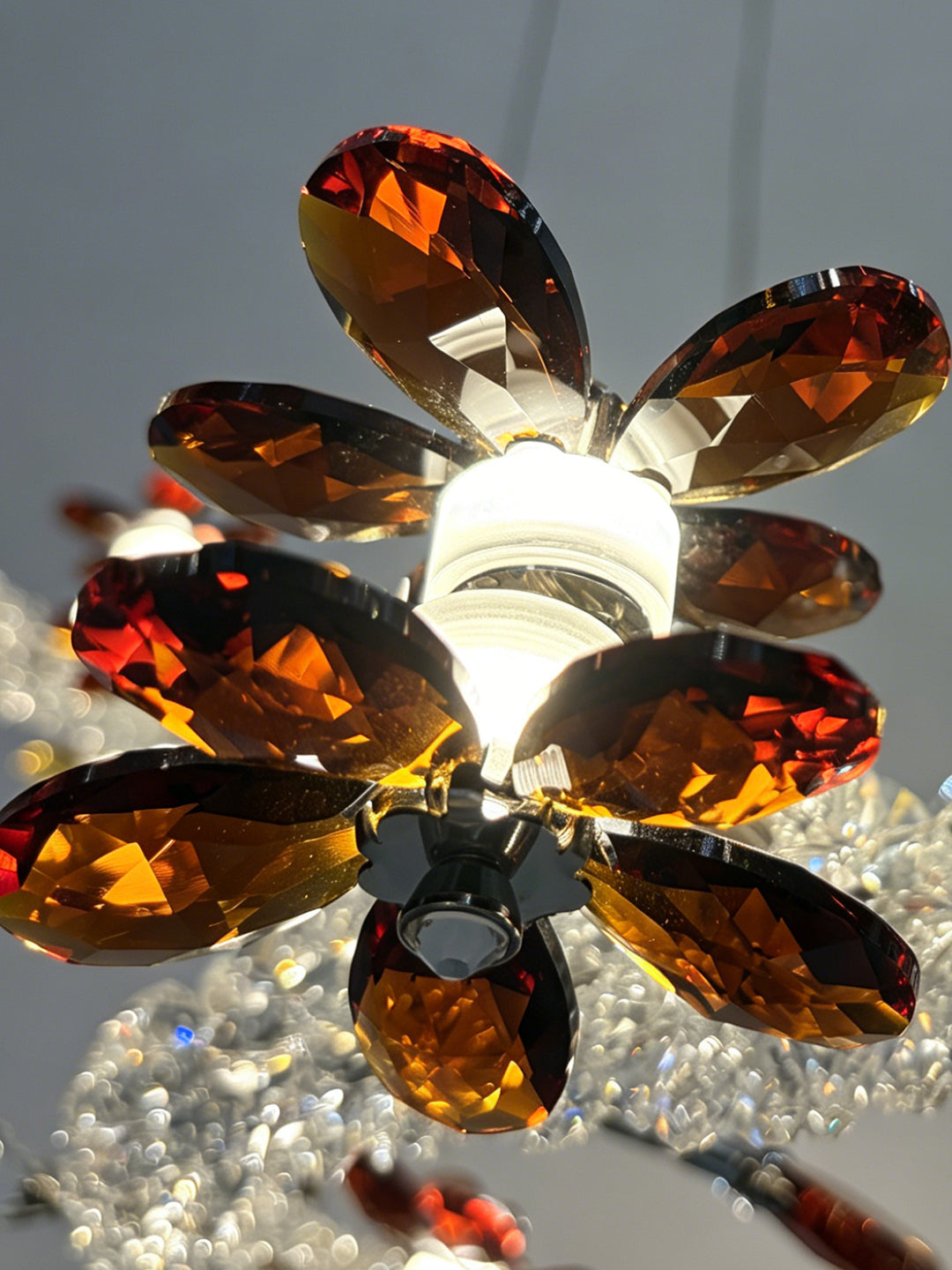 Double Tier Floral Crystal Chandelier