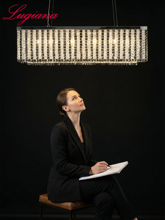Linear Crystal Kitchen Island Pendant Light