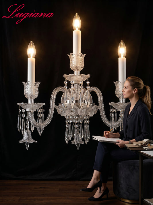 Baccarat-Style Regal Crystal Wall Light