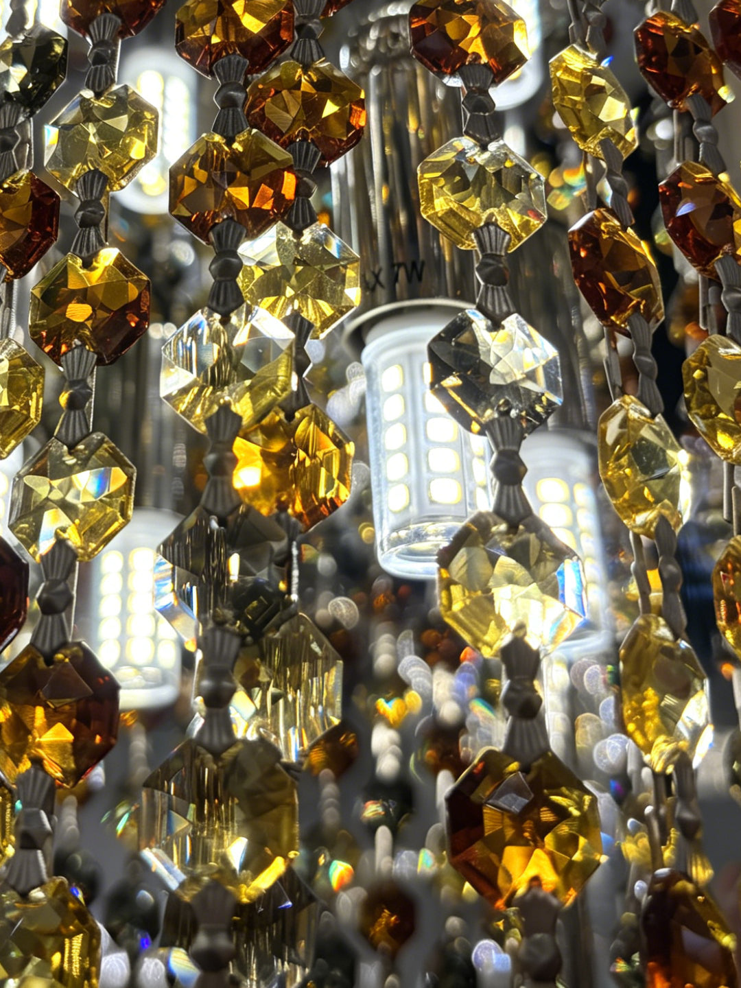 Amber Crystal Cylinder Wall Sconce