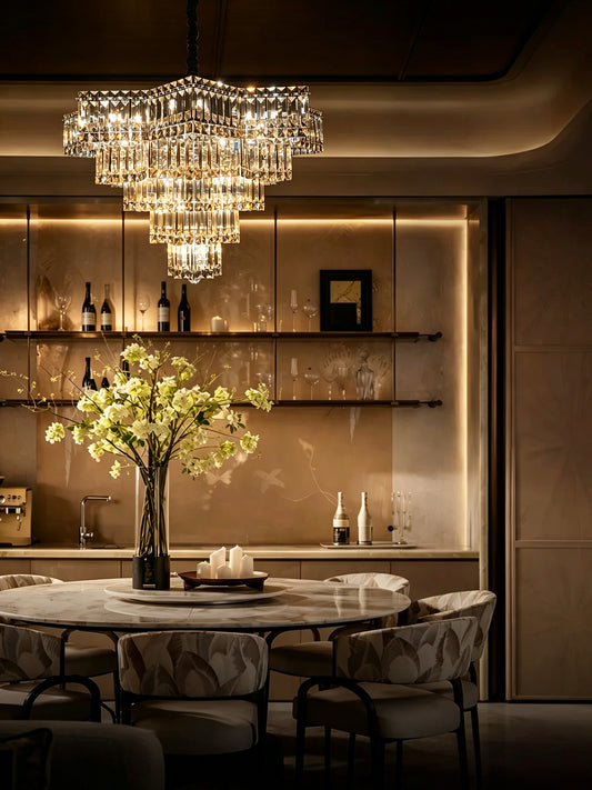 Star Cascading Crystal Chandelier for Villa High Ceiling