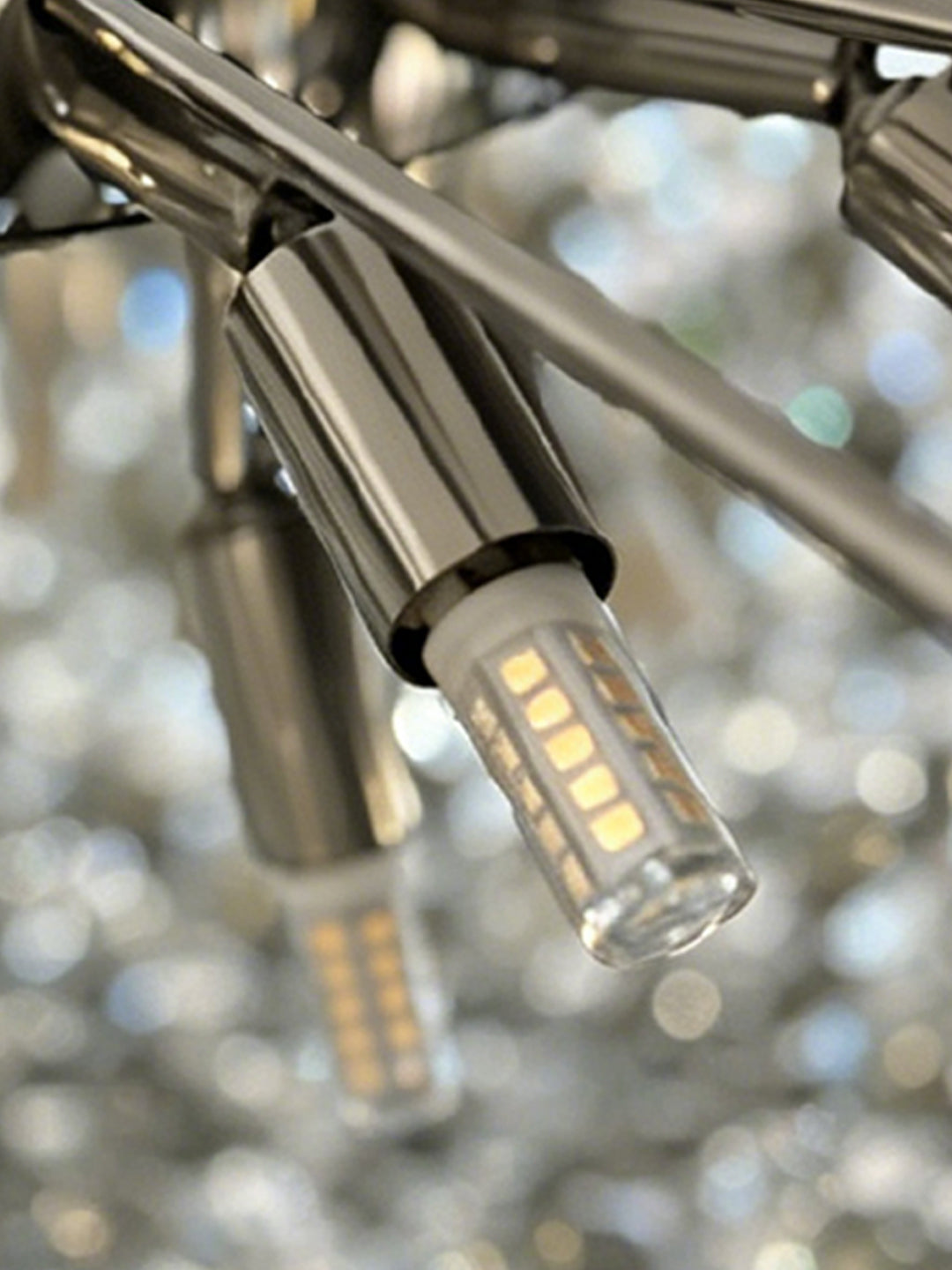 Tall Cylindrical Crystal Pendant Light