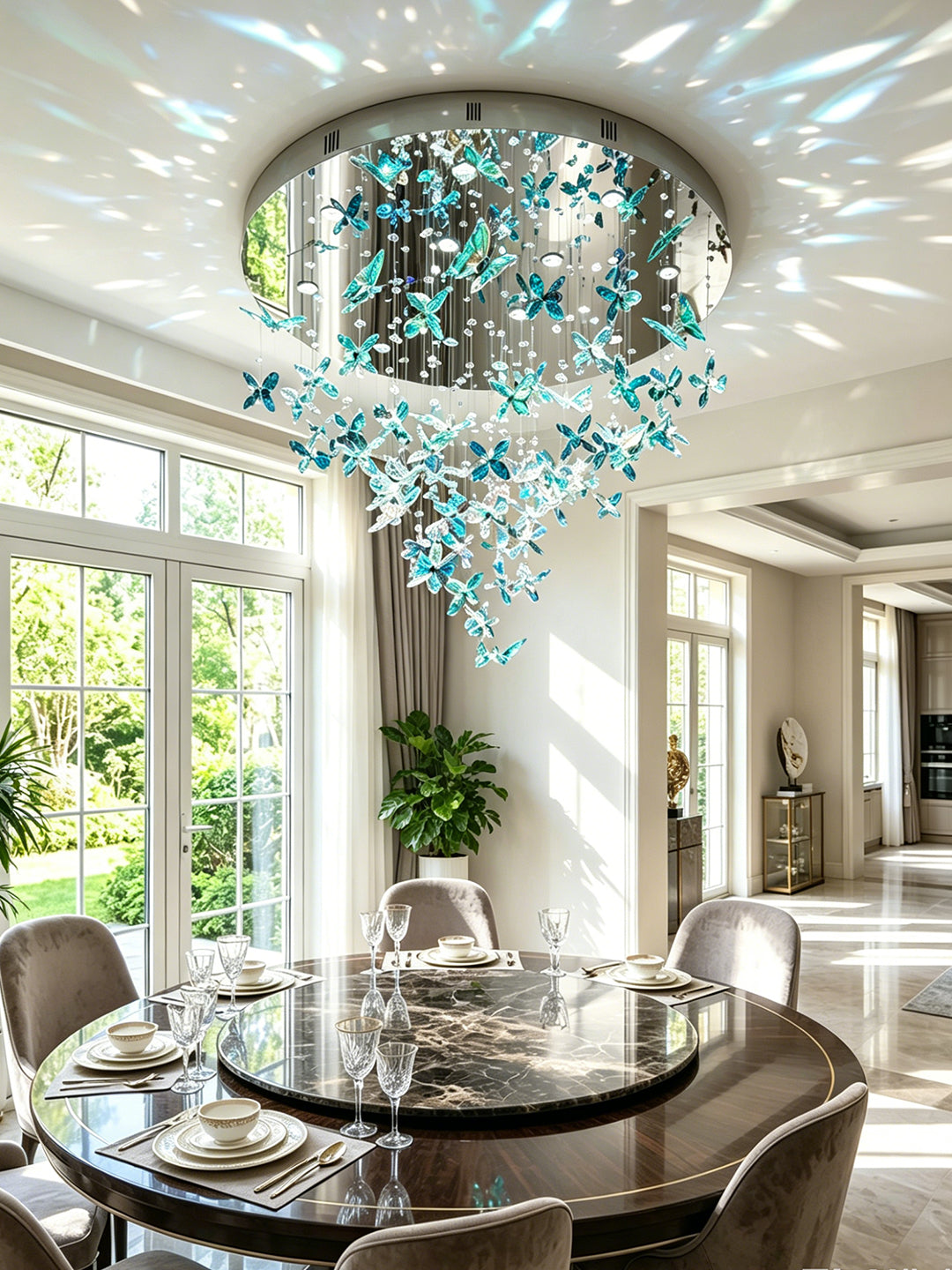 Butterfly Crystal Waterfall Chandelier