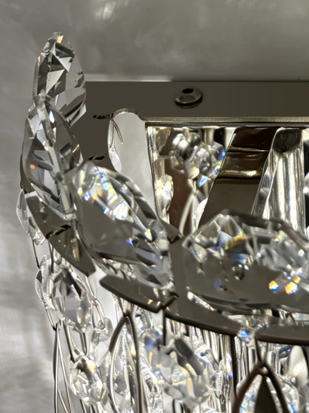 Cylindrical Waterfall Crystal Wall Sconce