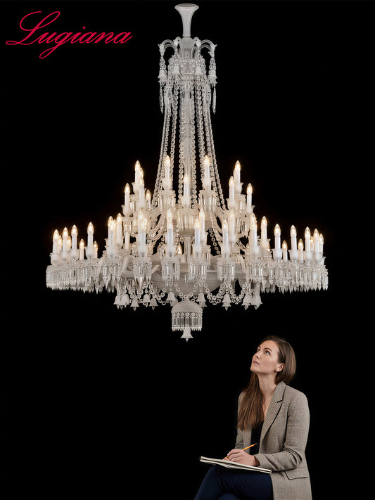 European Vintage Crystal Candelabra Chandelier