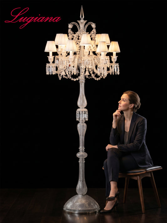 Crystal chandelier floor lamp