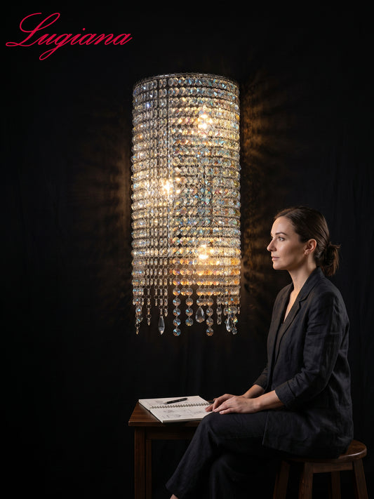 Crystal Cylinder Wall Sconce