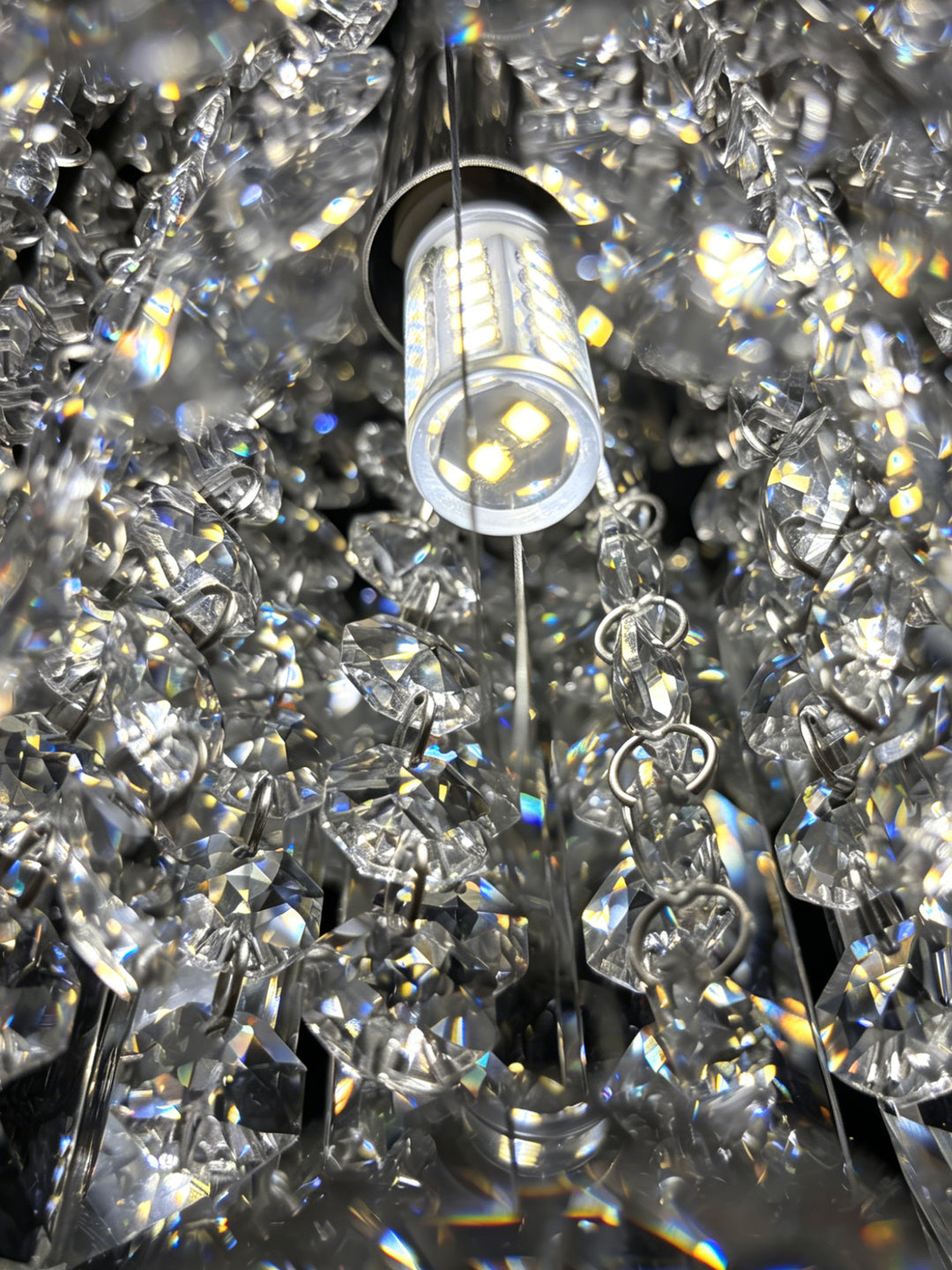 Tiered Pyramid Crystal Chandelier